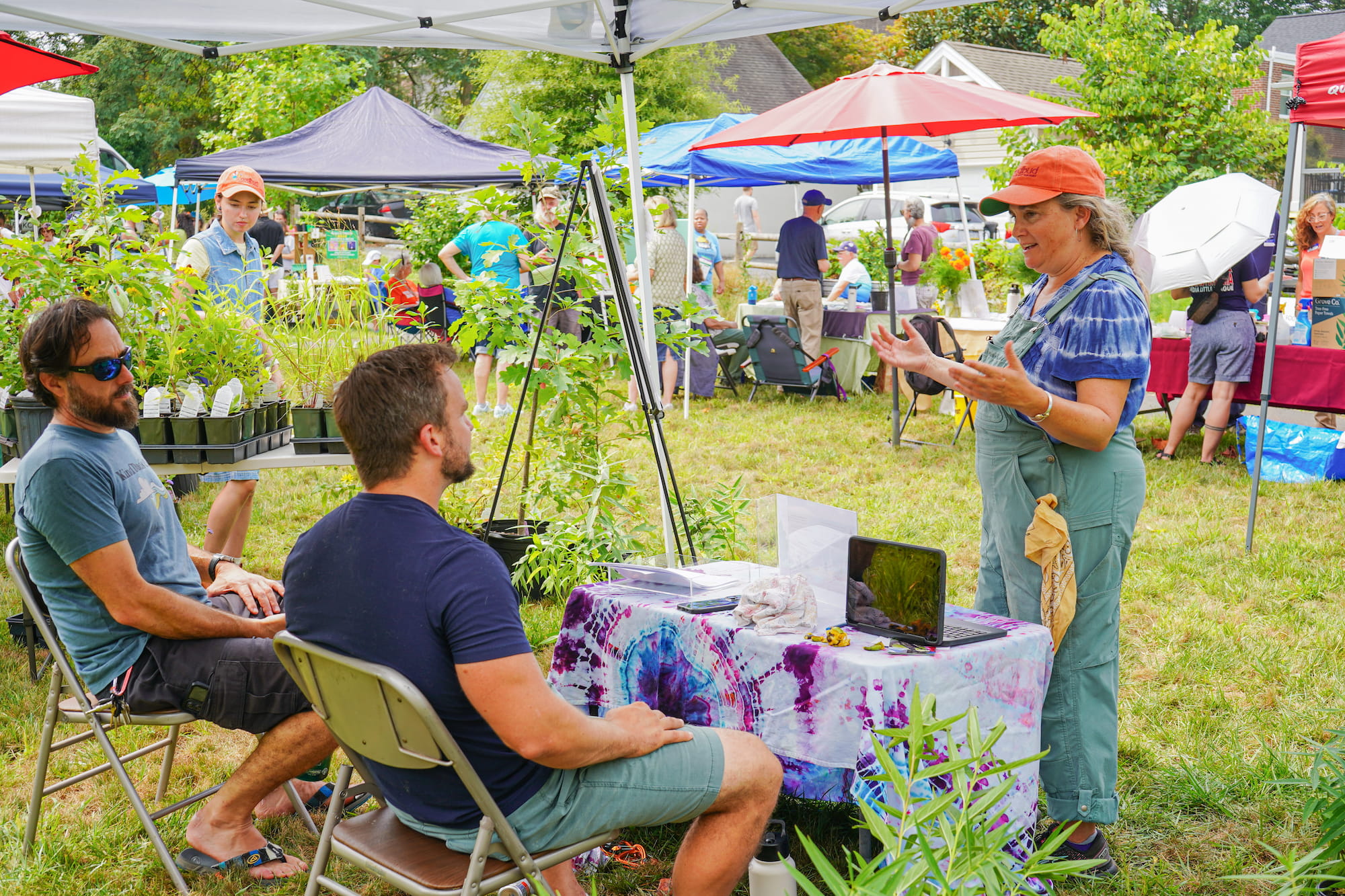 Community gathering at the farmers market